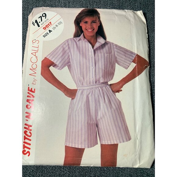 McCall's Misses Shirt Shorts Sewing Pattern sz 6-10 9517 - uncut - Picture 7 of 9